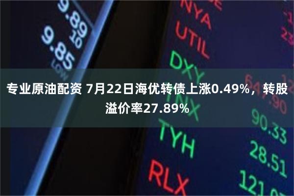 专业原油配资 7月22日海优转债上涨0.49%，转股溢价率27.89%