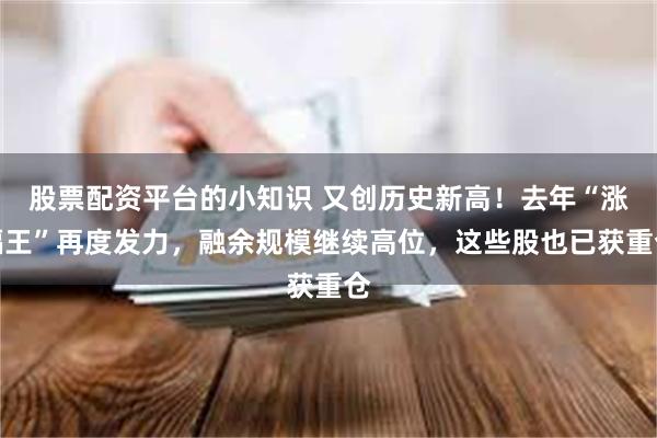 股票配资平台的小知识 又创历史新高！去年“涨幅王”再度发力，融余规模继续高位，这些股也已获重仓