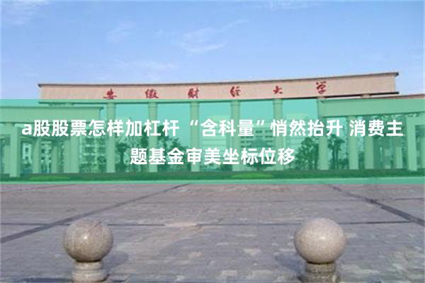 a股股票怎样加杠杆 “含科量”悄然抬升 消费主题基金审美坐标位移